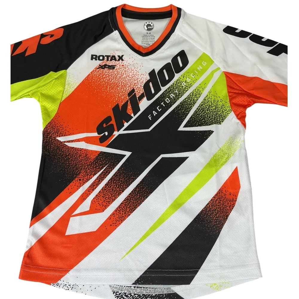 Ski-Doo BRP Kids Snowmobile Jersey NWT Racing Orange‎ Black Size Kids 3-4
